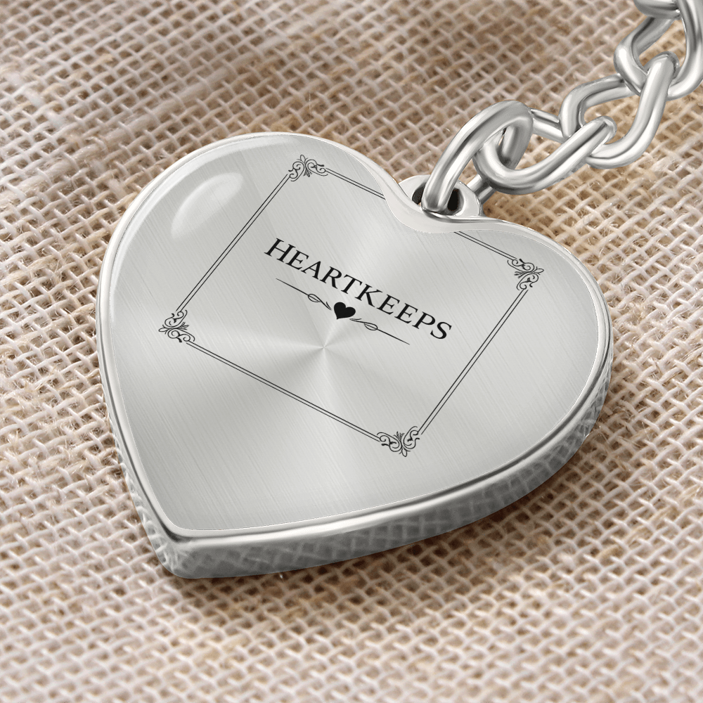 Graphic Heart with Curb Keychain Attachment