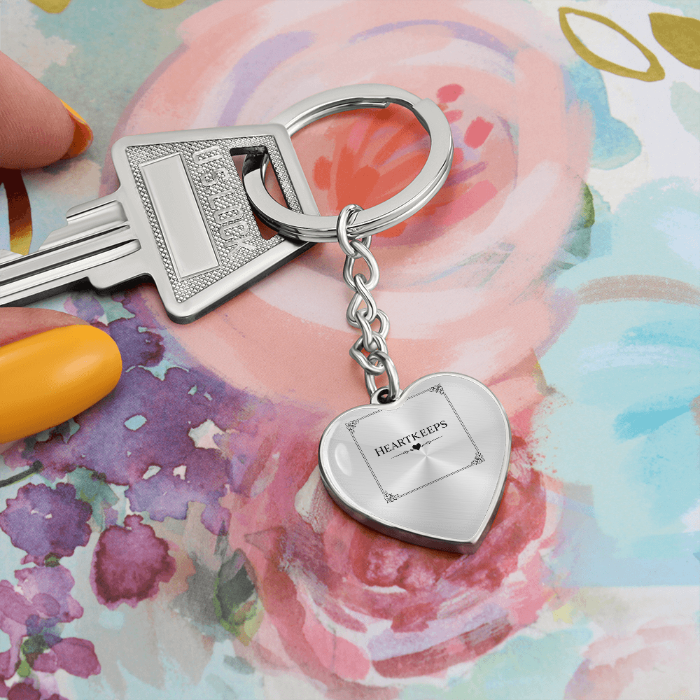 Graphic Heart with Curb Keychain Attachment