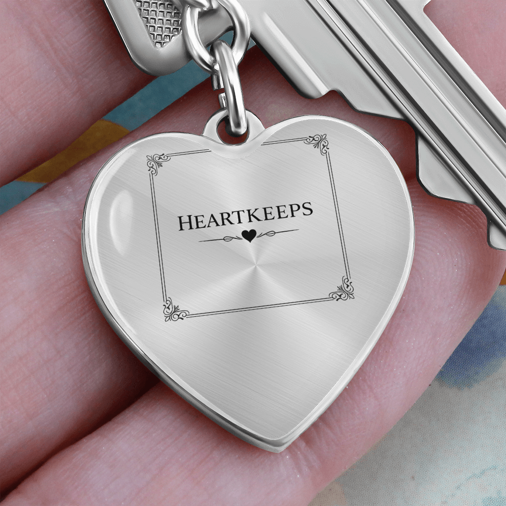 Graphic Heart with Curb Keychain Attachment