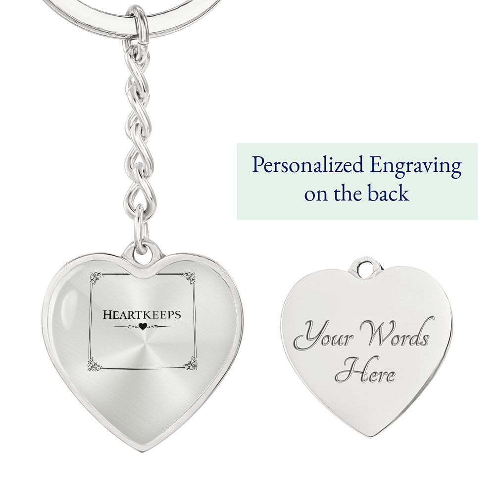Graphic Heart with Curb Keychain Attachment