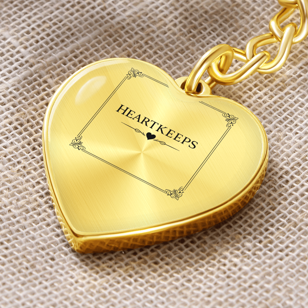 Graphic Heart with Curb Keychain Attachment