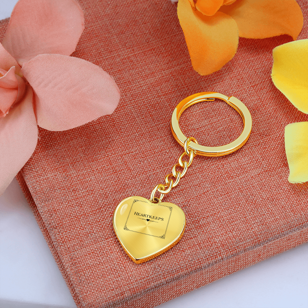 Graphic Heart with Curb Keychain Attachment