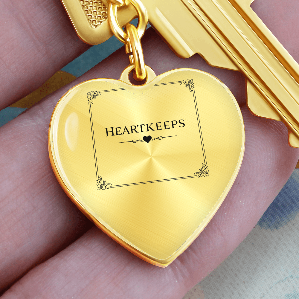 Graphic Heart with Curb Keychain Attachment