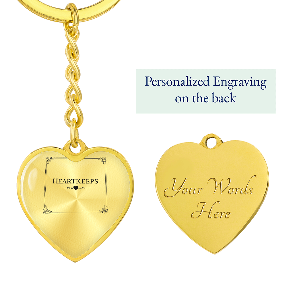 Graphic Heart with Curb Keychain Attachment