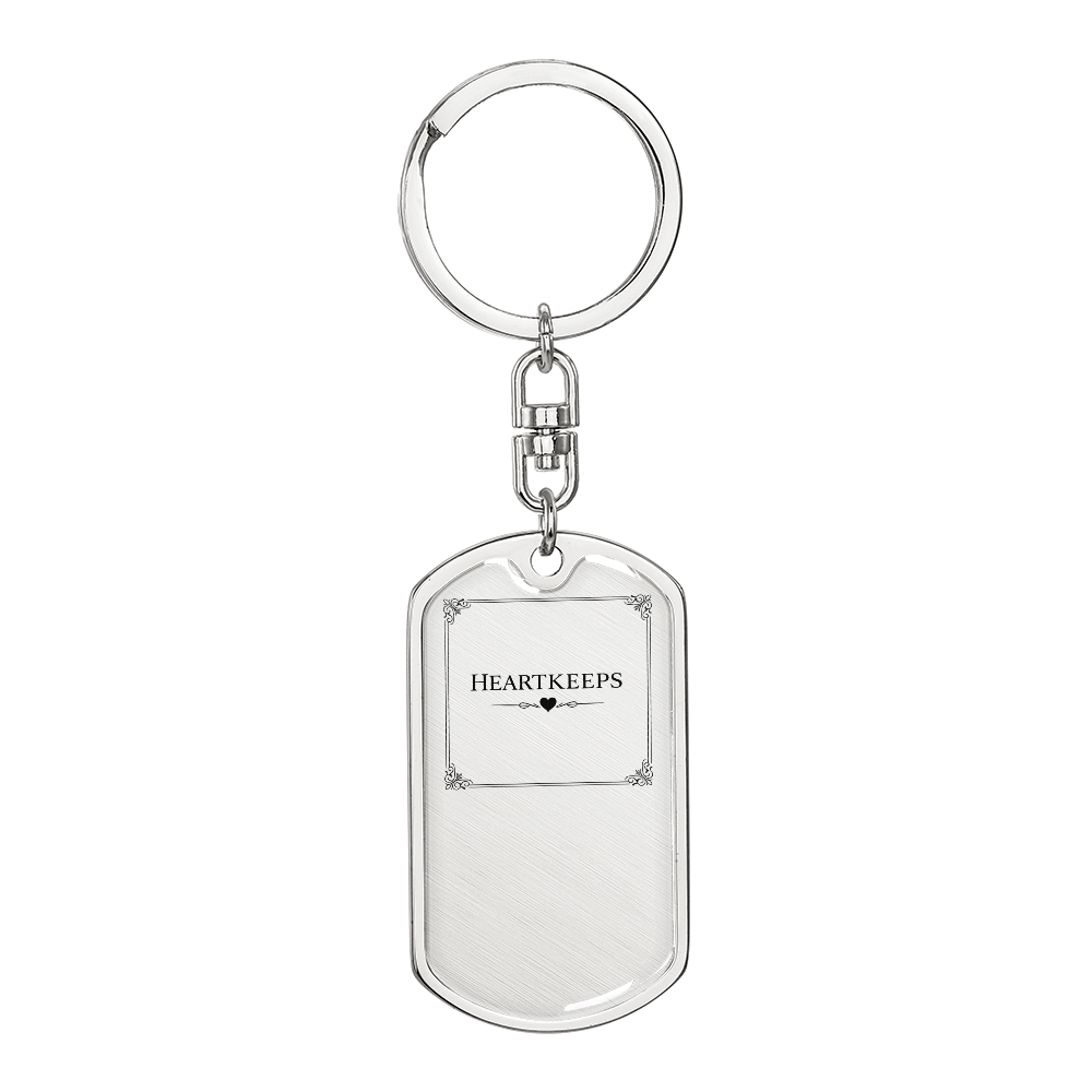 Graphic Dog Tag Keychain