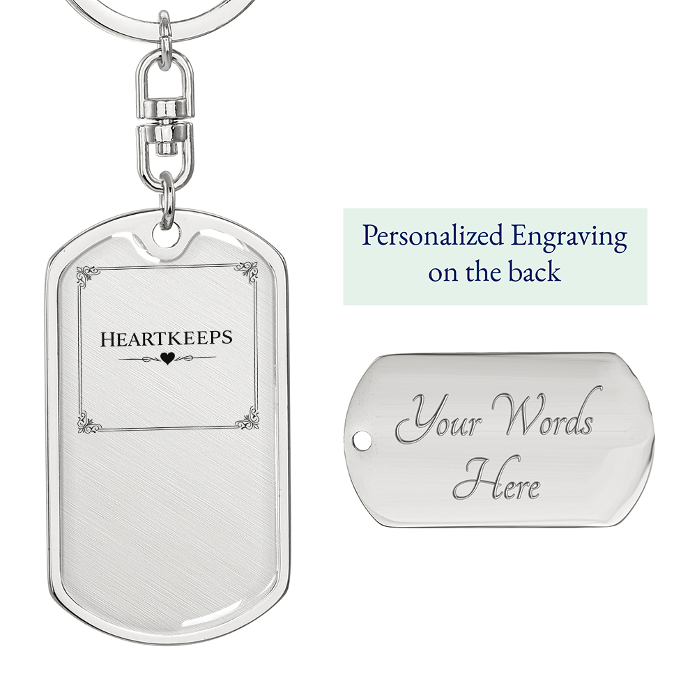 Graphic Dog Tag Keychain