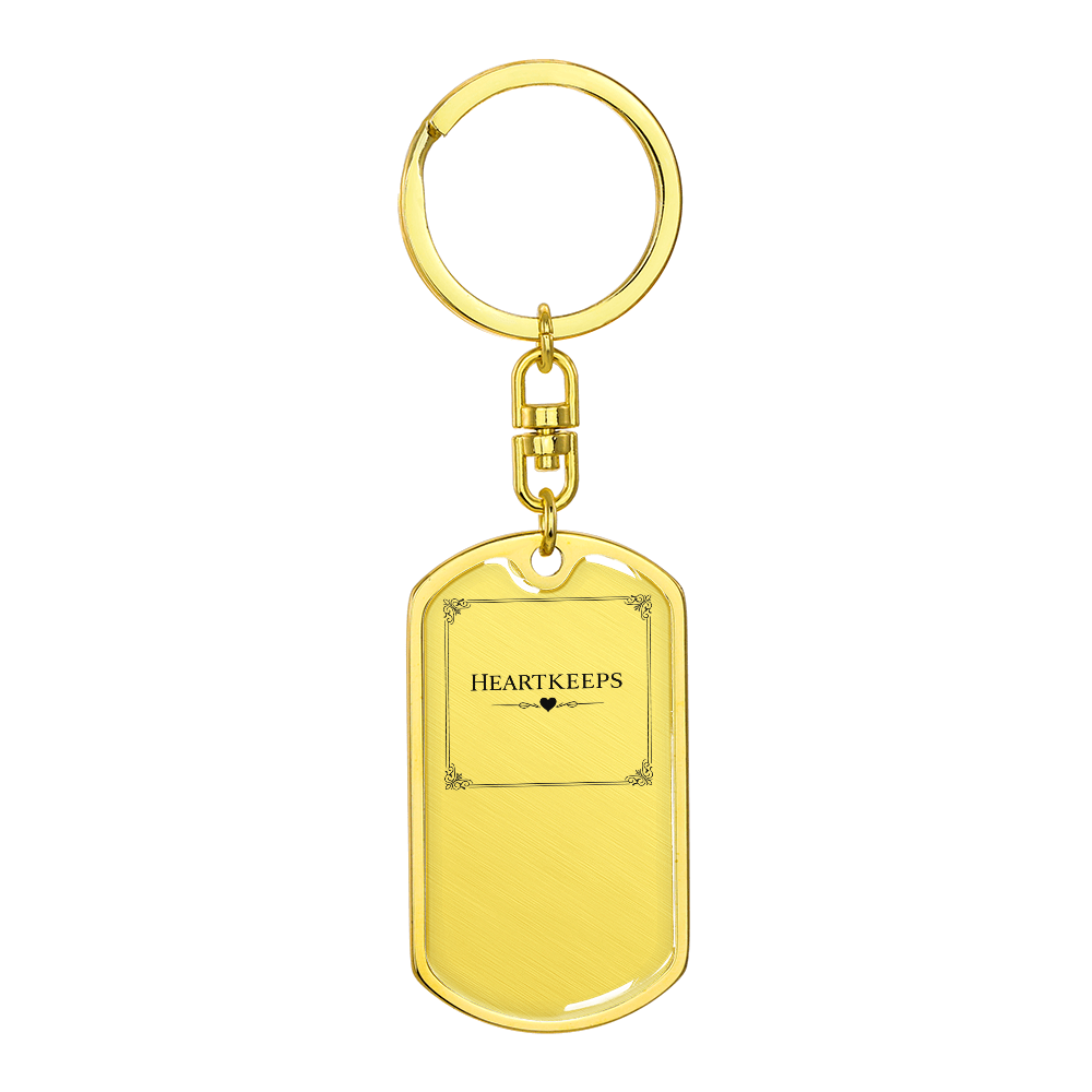 Graphic Dog Tag Keychain