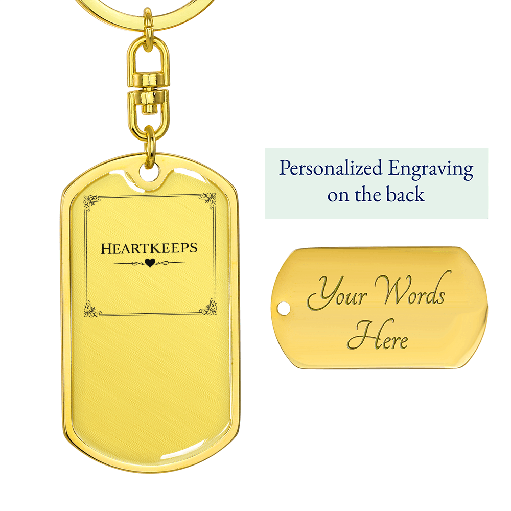 Graphic Dog Tag Keychain