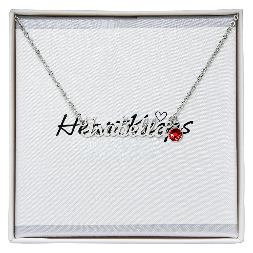 Custom Name Necklace with Birthstone