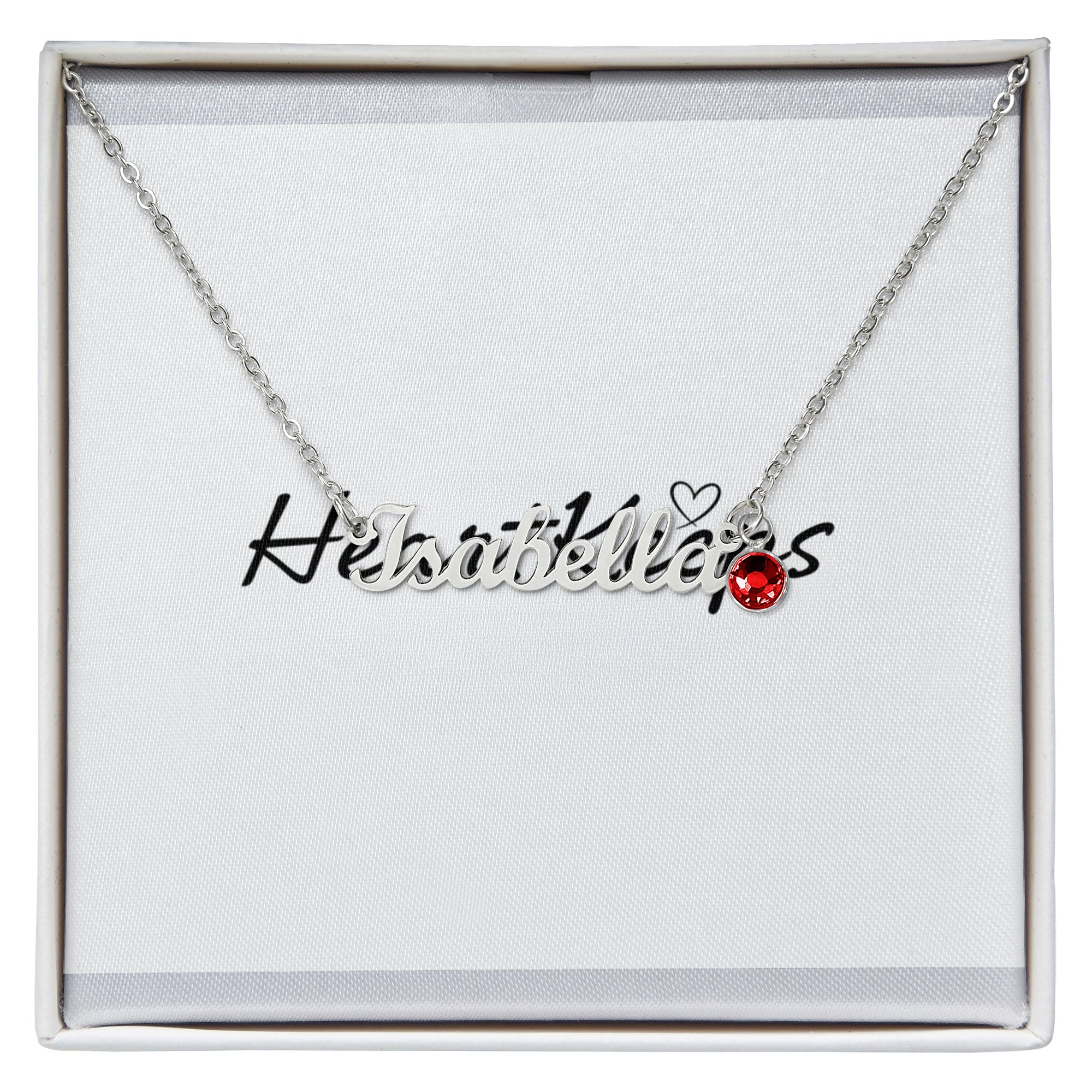 Custom Name Necklace with Birthstone