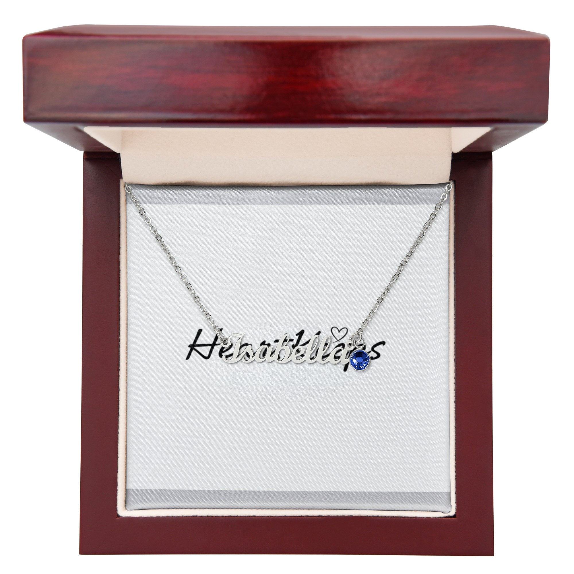 Name Necklace with Birthstone – Personalized Gift for Mom