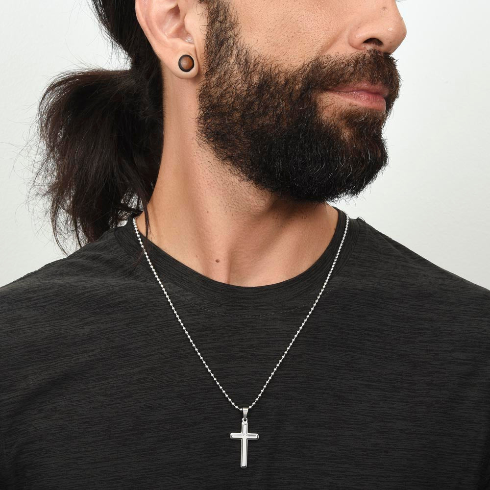 Personalized Cross Necklace with Ball Chain