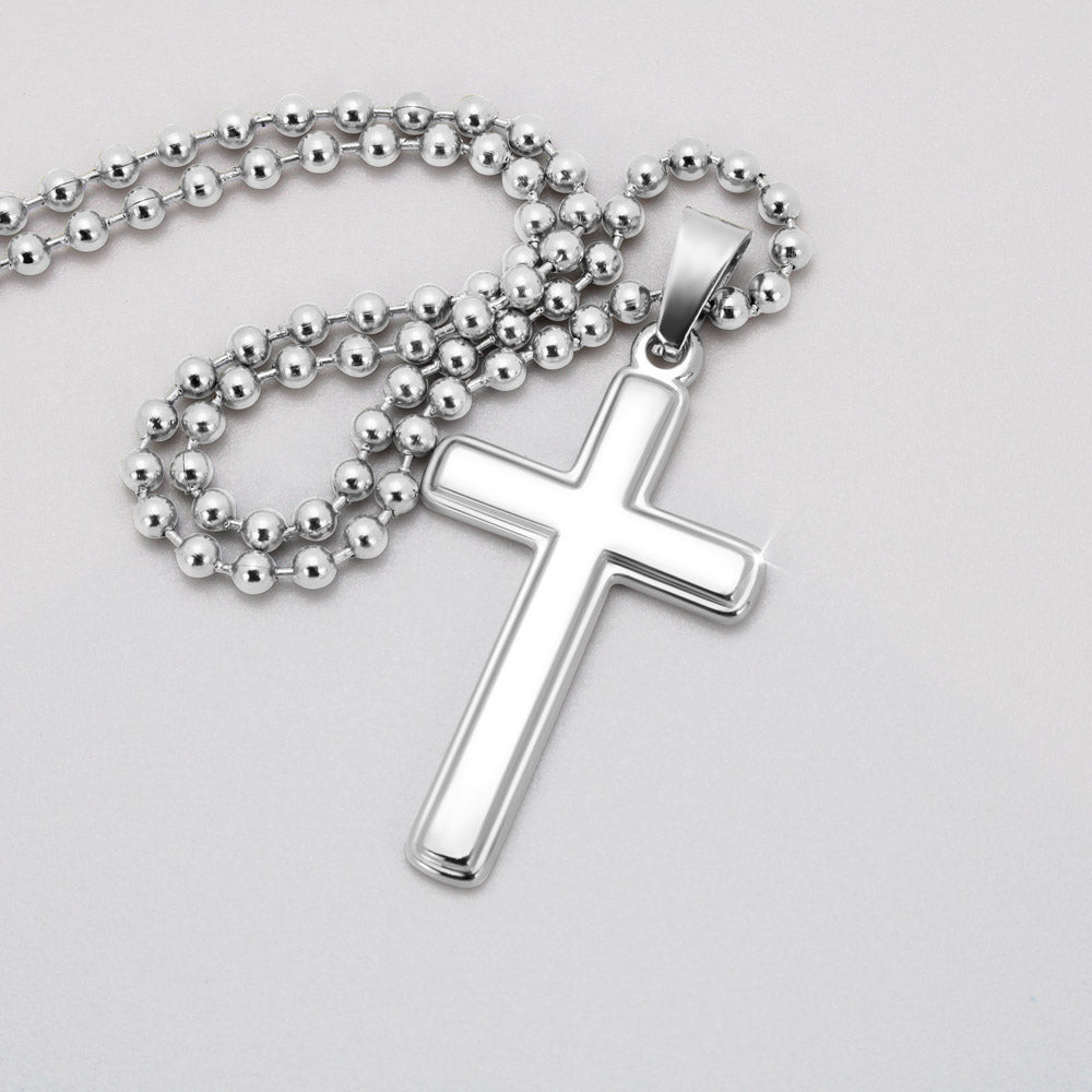 Personalized Cross Necklace with Ball Chain
