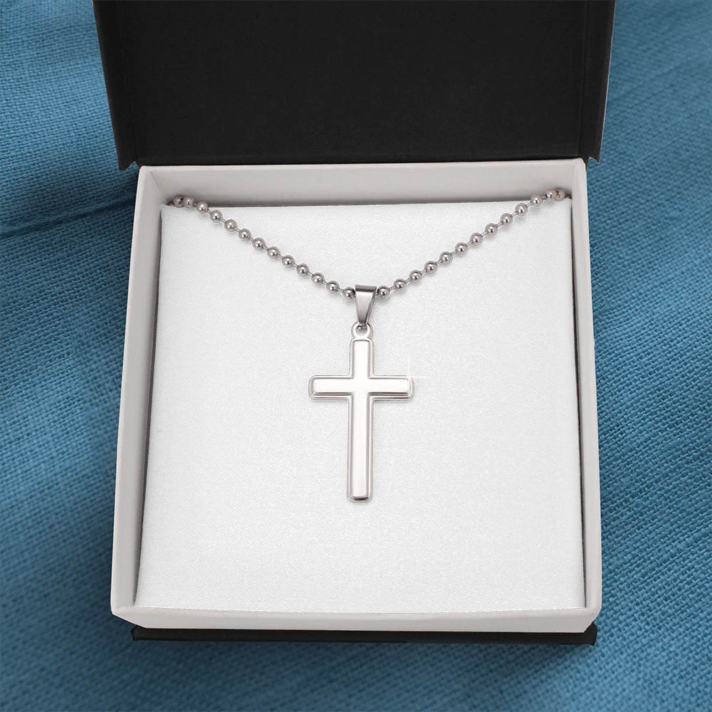 Stunning Artisan-Crafted Cross Necklace with Ball Chain