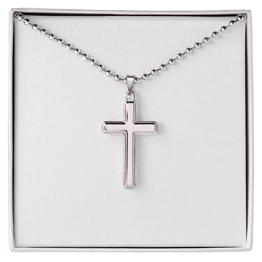 Stunning Artisan-Crafted Cross Necklace with Ball Chain