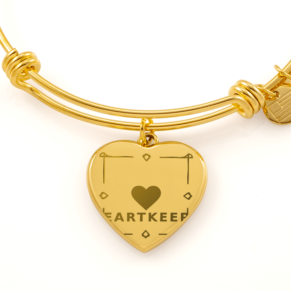 Non-Message Card Luxury Heart Bangle with Engraving