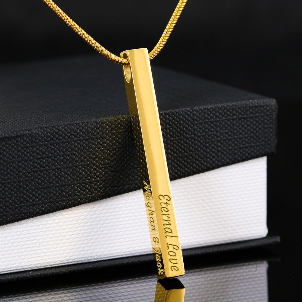 4-Sided Stick Necklace - Engraved
