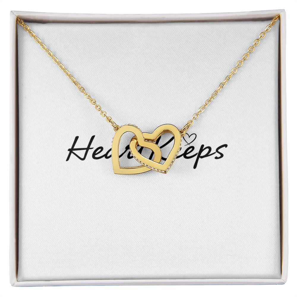Interlocking Hearts Necklace - Yellow & White Gold Variants