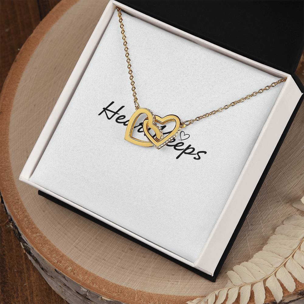 Interlocking Hearts Necklace - Yellow & White Gold Variants