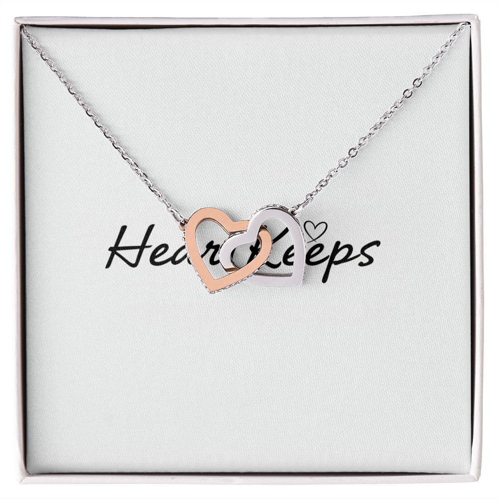 Interlocking Hearts Necklace - Yellow & White Gold Variants