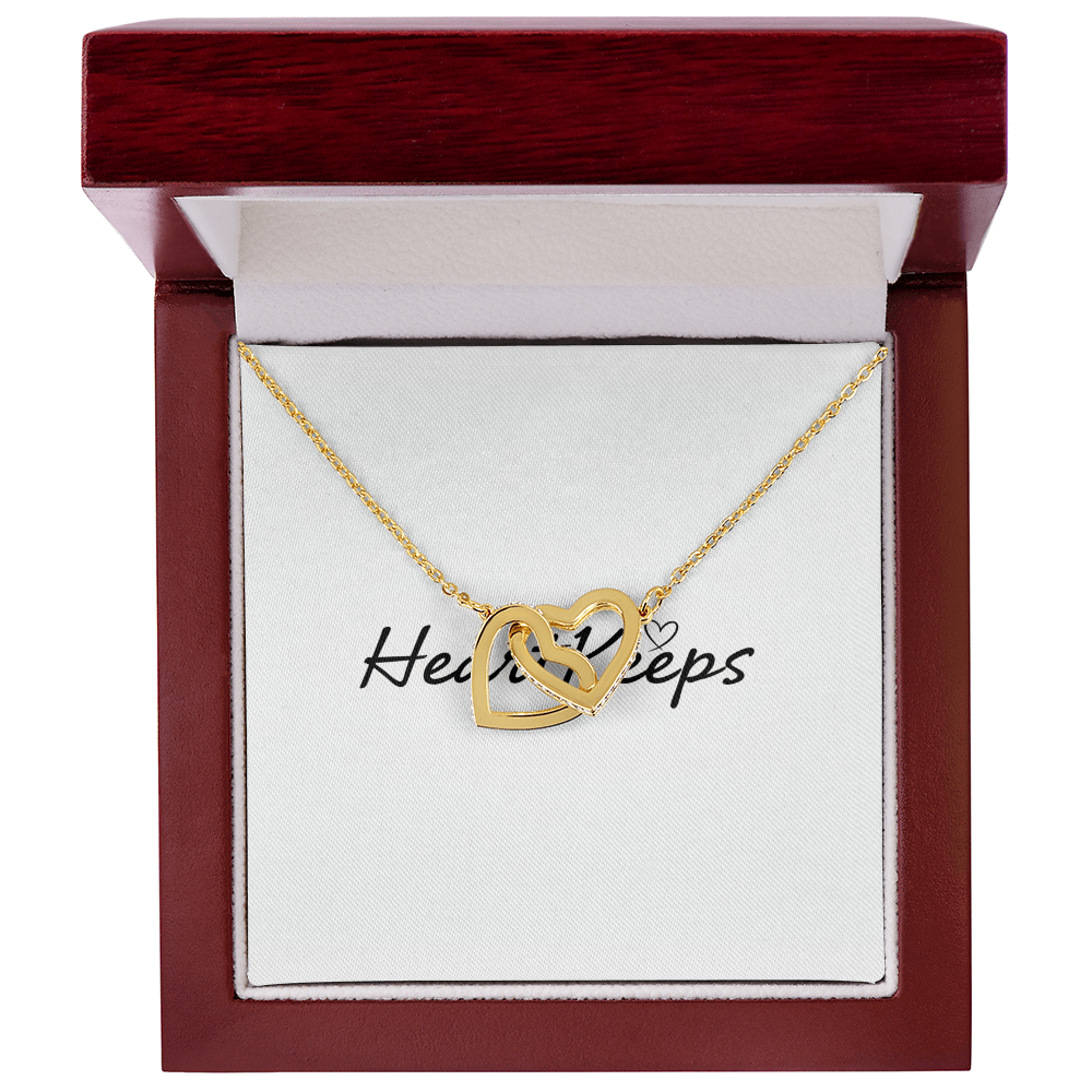 Interlocking Hearts Necklace - Yellow & White Gold Variants
