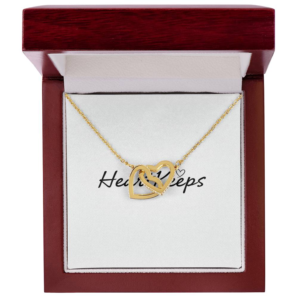 Interlocking Hearts Necklace - Yellow & White Gold Variants