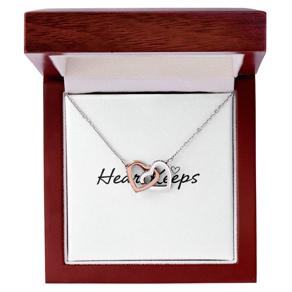 Interlocking Hearts Necklace - Yellow & White Gold Variants