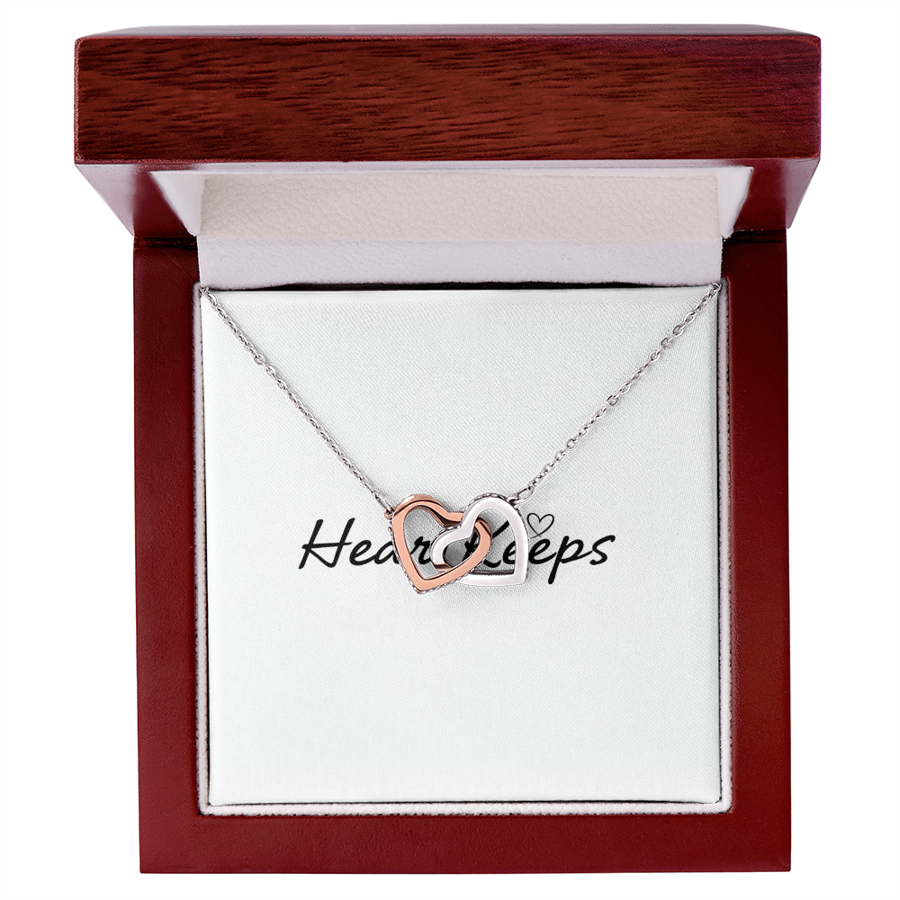 Interlocking Hearts Necklace - Yellow & White Gold Variants