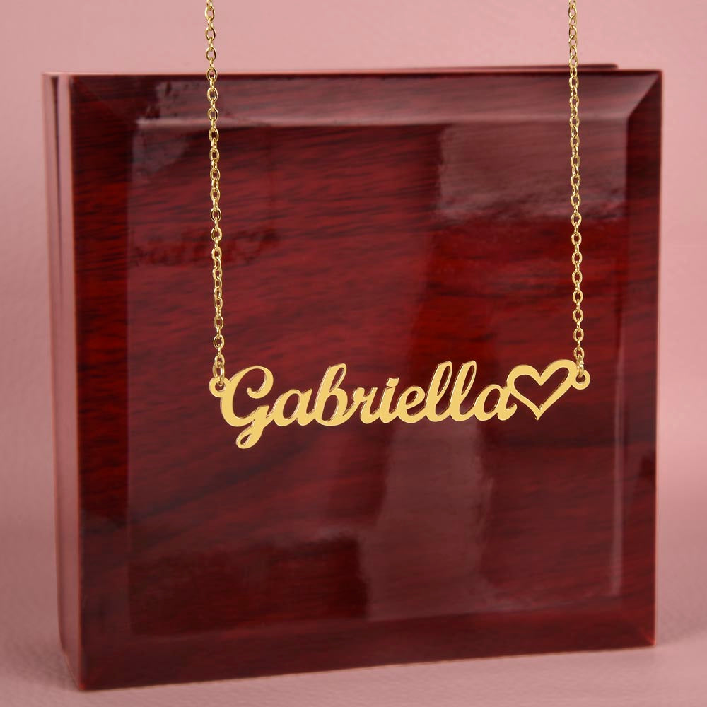 Heart Name Necklace - No MC