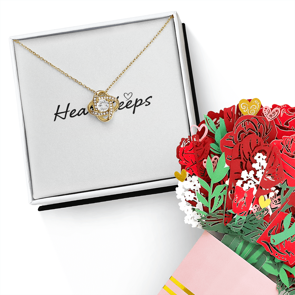 Love Knot Necklace & Sweetest Devotion Flower Bouquet