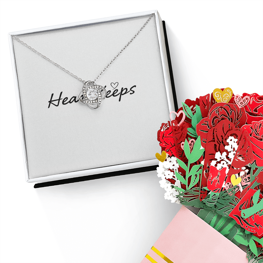 Love Knot Necklace & Sweetest Devotion Flower Bouquet