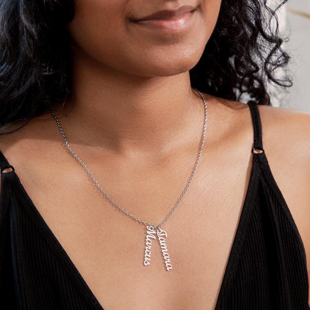 Multi Vertical Name Necklace - NO MC