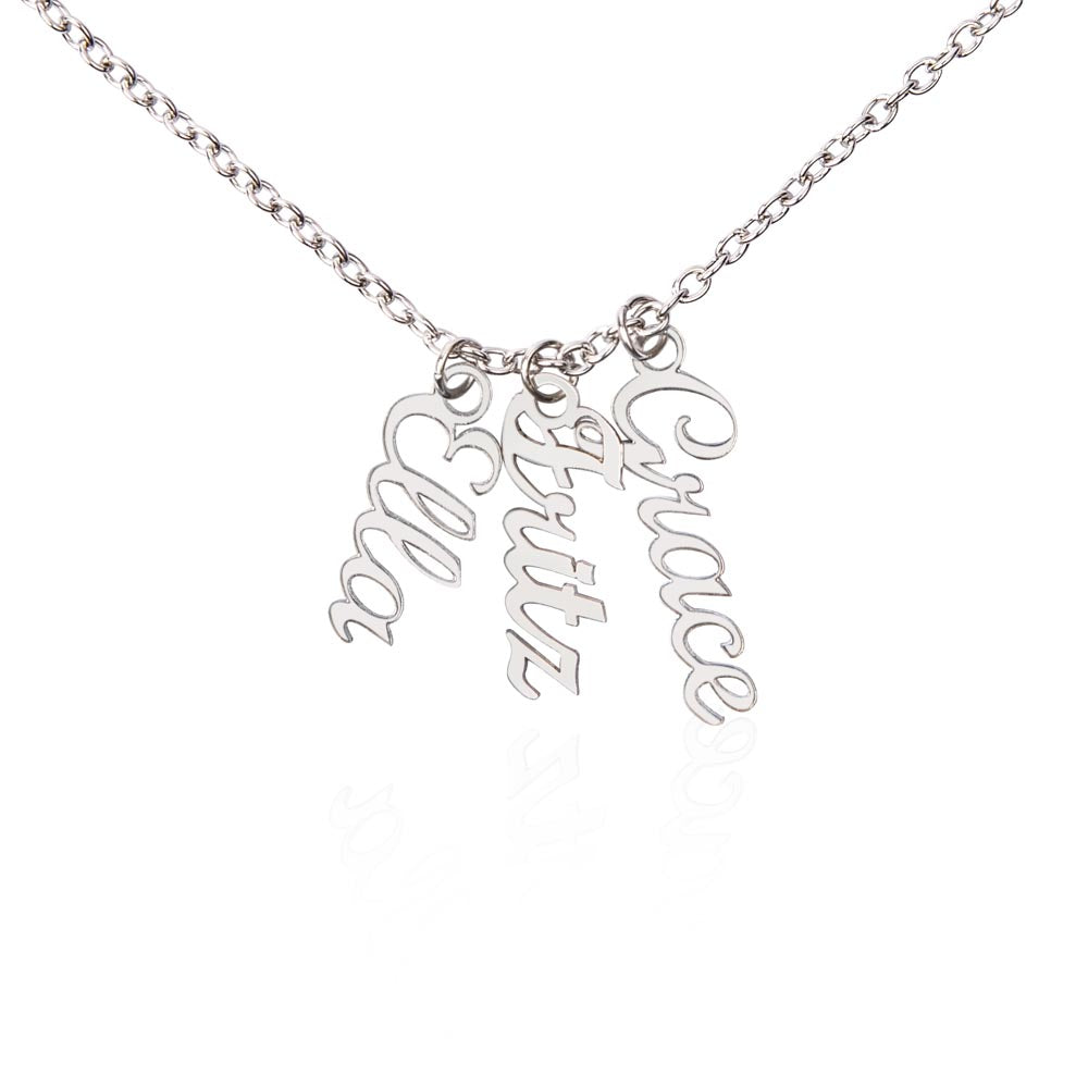 Multi Vertical Name Necklace - NO MC