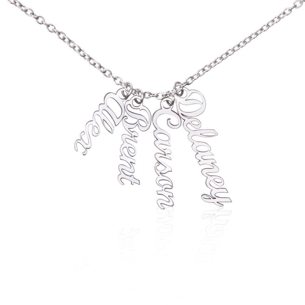 Multi Vertical Name Necklace - NO MC