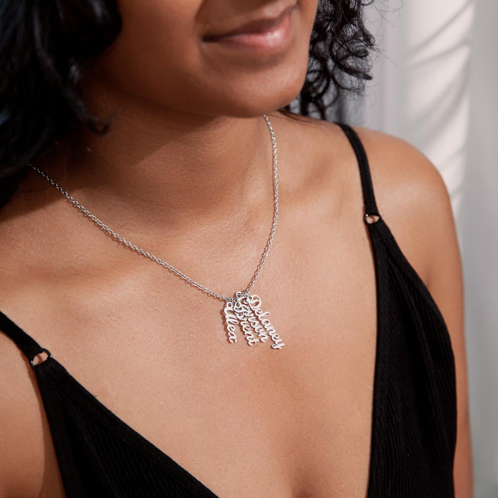 Multi Vertical Name Necklace - NO MC