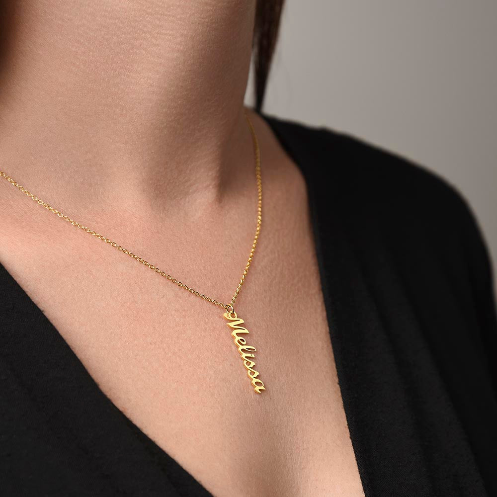 Multi Vertical Name Necklace - NO MC