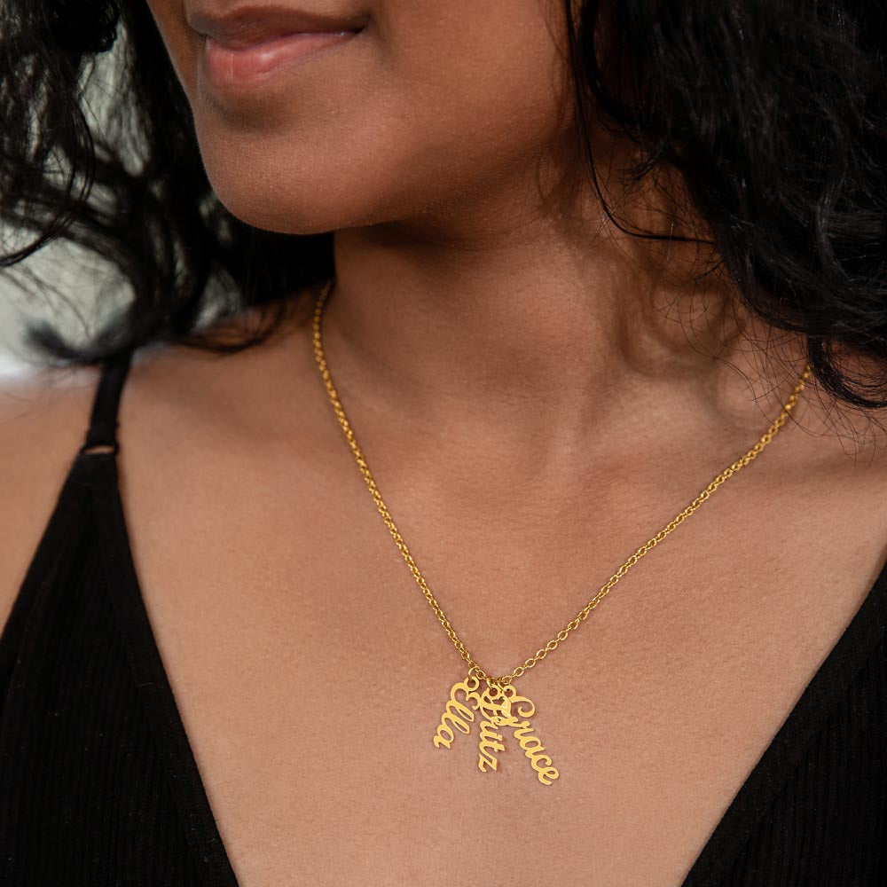 Multi Vertical Name Necklace - NO MC
