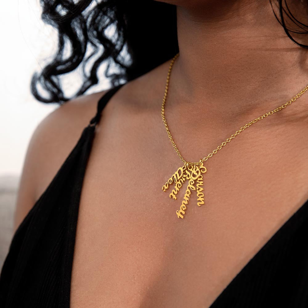Multi Vertical Name Necklace - NO MC