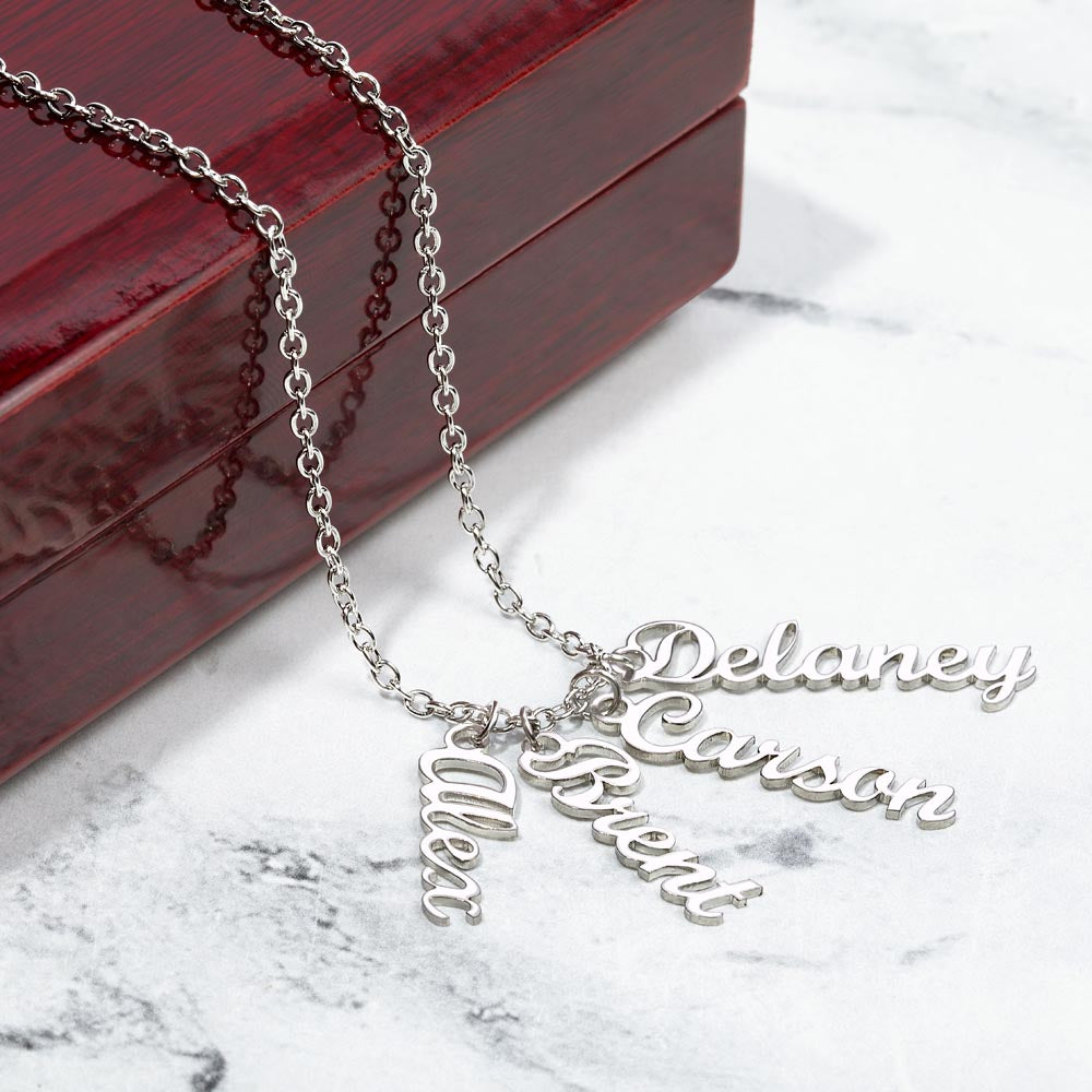 Multi Vertical Name Necklace - NO MC