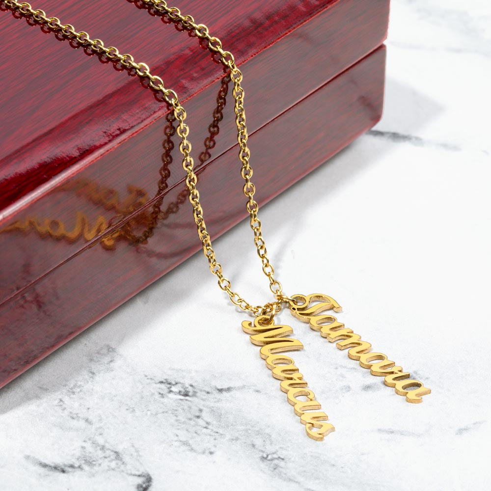 Multi Vertical Name Necklace - NO MC