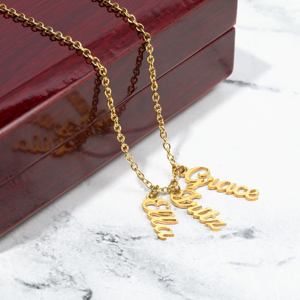 Multi Vertical Name Necklace - NO MC