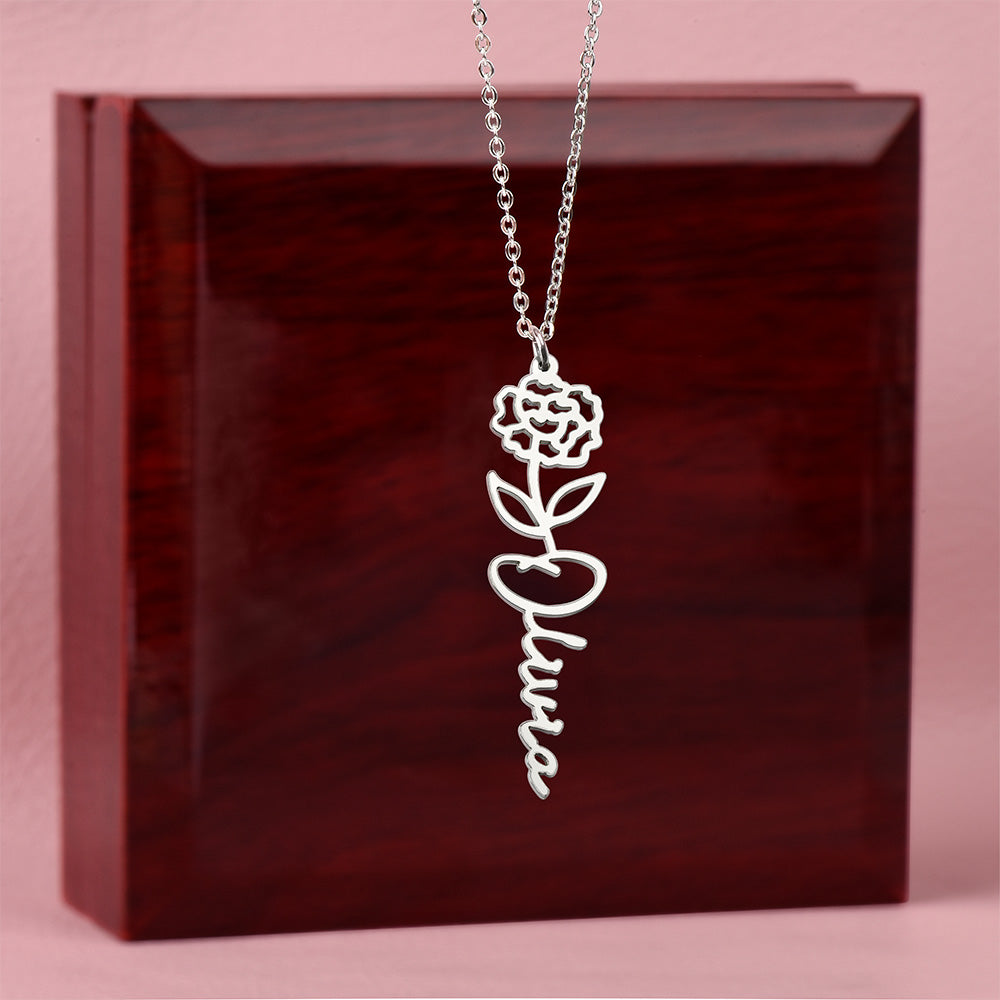 Flower Name Necklace - No MC