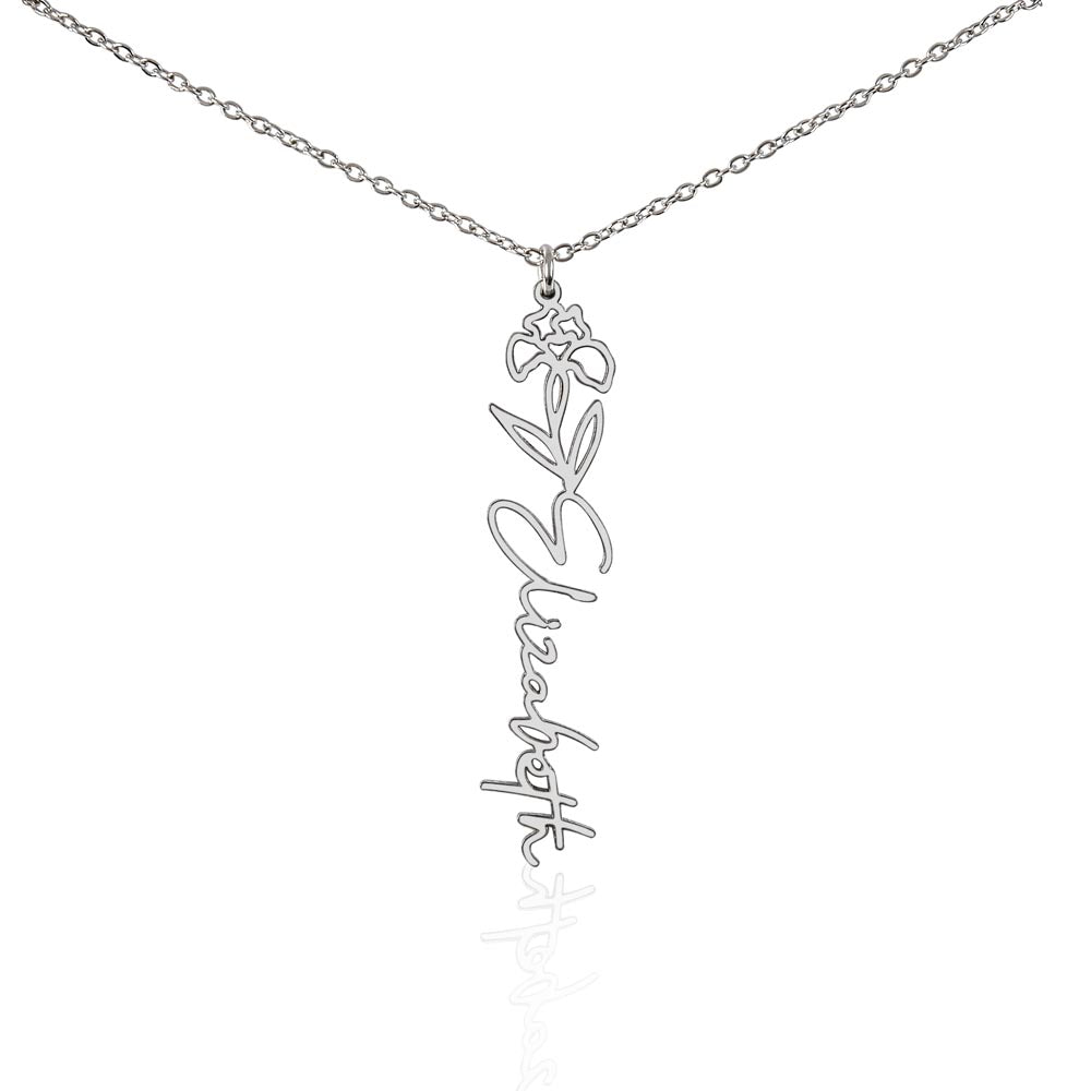 Flower Name Necklace - No MC