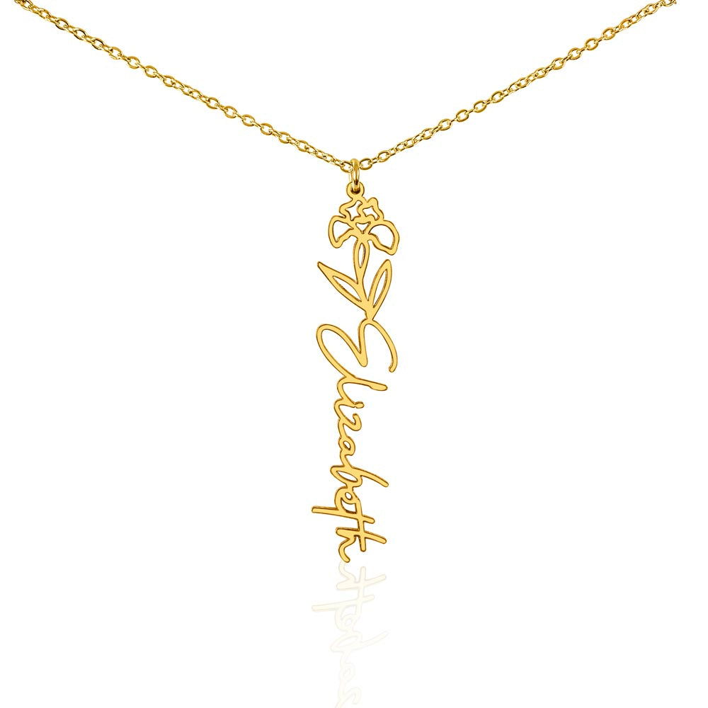 Flower Name Necklace - No MC