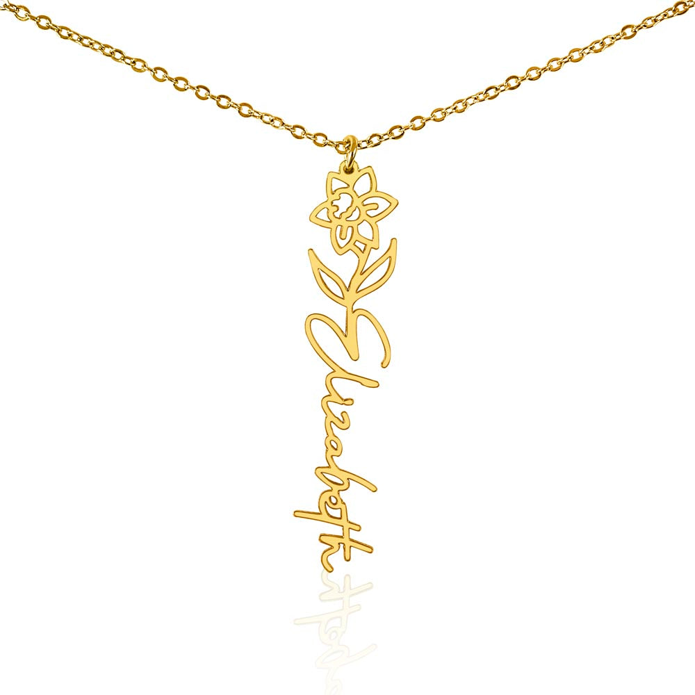 Flower Name Necklace - No MC