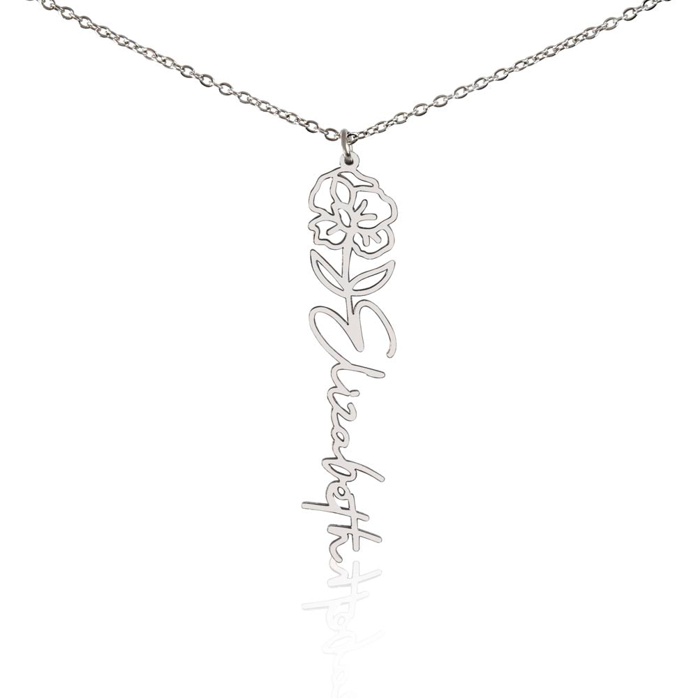 Flower Name Necklace - No MC
