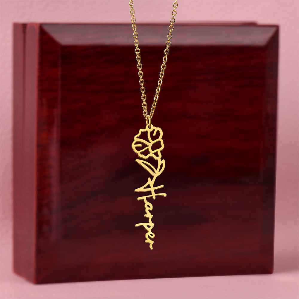Flower Name Necklace - No MC