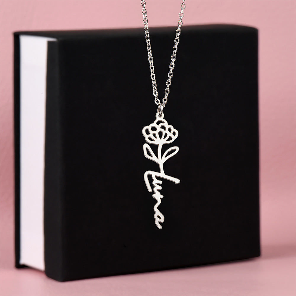 Flower Name Necklace - No MC