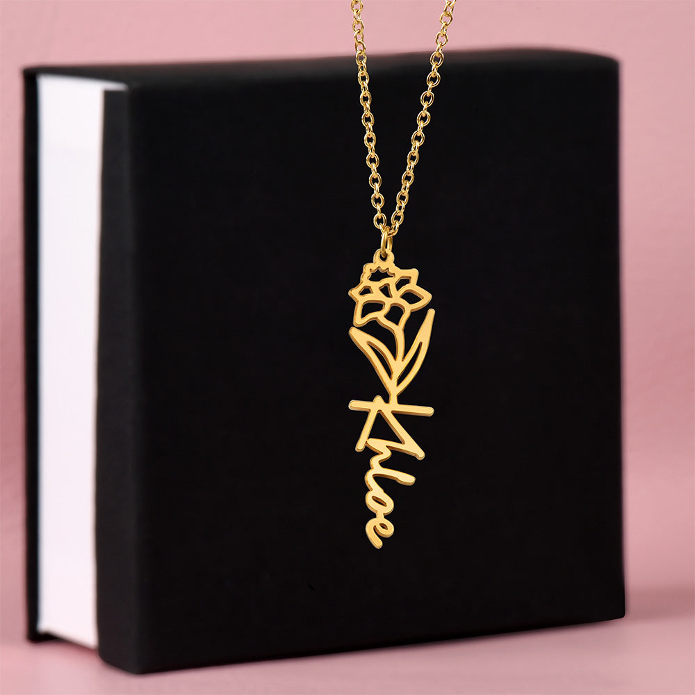 Flower Name Necklace - No MC