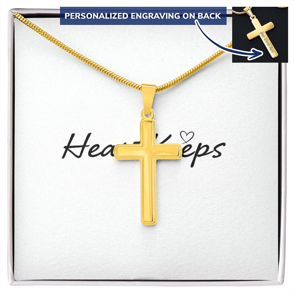 Personalized Cross Necklace - Snake Chain